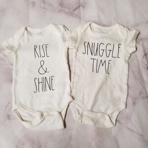 Rae Dunn Baby 2 Pack Bodysuit 3-6M